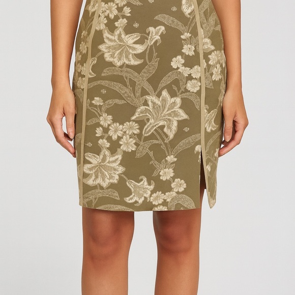 Teenflo Dresses & Skirts - Teenflo Olive Floral Pencil Skirt